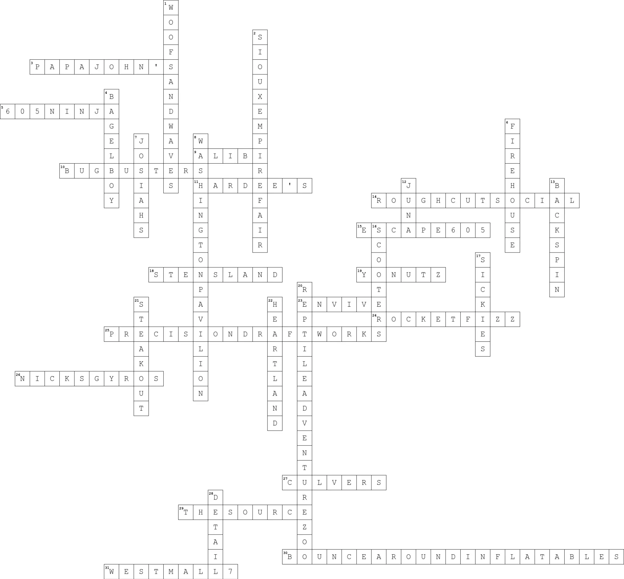 Crossword Puzzle Answers